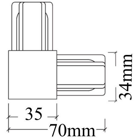 Г-образный соединитель для накладных однофазных шинопроводов Crystal Lux CLT 0.211 07 BL
