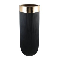 428194 SKHIRA Декоративная ваза из стекловолокна, черный, золото, D460, H1200