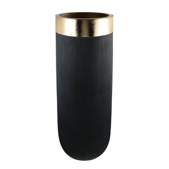 428194 SKHIRA Декоративная ваза из стекловолокна, черный, золото, D460, H1200