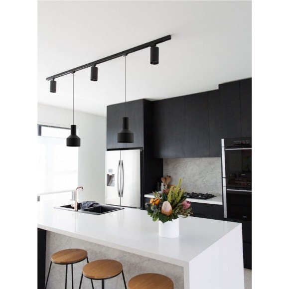 99757 Подвесной потолочный светильник трековый (люстра) TB CASIBARE, 1x40W, E27, H1100, ?150, сталь, черный 99757 Подвесной потолочный светильник трековый (люстра) TB CASIBARE, 1x40W, E27, H1100, ?150, сталь, черный