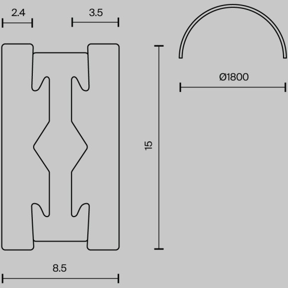 Шинопровод магнитный накладной/подвесной Maytoni Flarity TRX154-2SR-D1800-PT Шинопровод магнитный накладной/подвесной Maytoni Flarity TRX154-2SR-D1800-PT