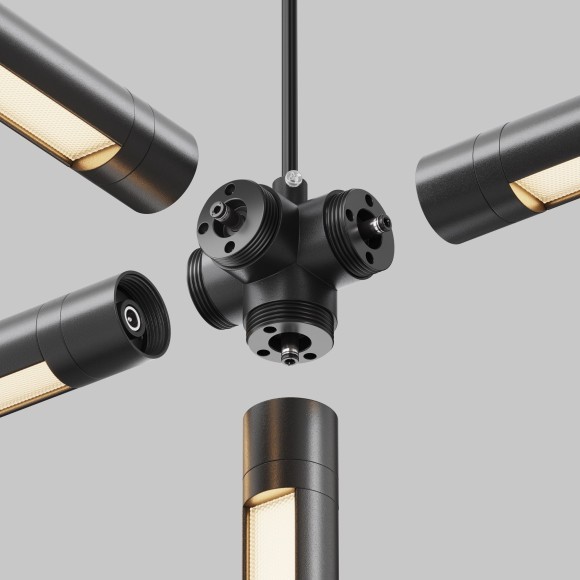 Х-образный вертикальный коннектор для системы Maytoni Shelf с вводом питания CA019L4C-P-B