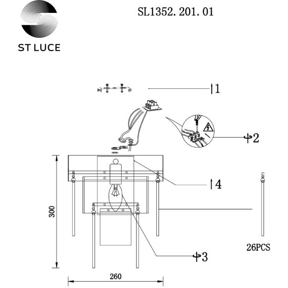 SL1352.201.01 Бра ST-Luce Золотистый/Белый, Прозрачный E14 1*40W AVERSA