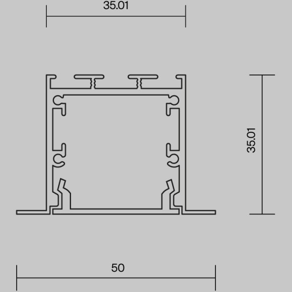 Алюминиевый профиль встраиваемый с накладным фланцем 50x35 (Черный, 2 м), ALM-5035T-B-2M 632012 Алюминиевый профиль встраиваемый с накладным фланцем 50x35 (Черный, 2 м), ALM-5035T-B-2M 632012
