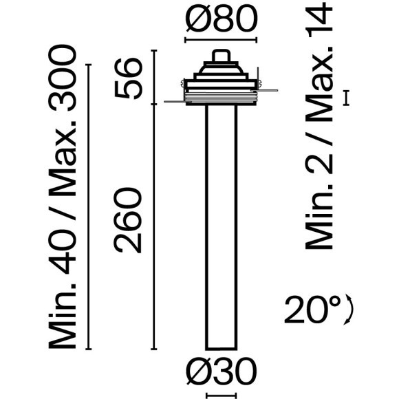 Встраиваемый светильник Technical C140TRS-L300-7W3K-B