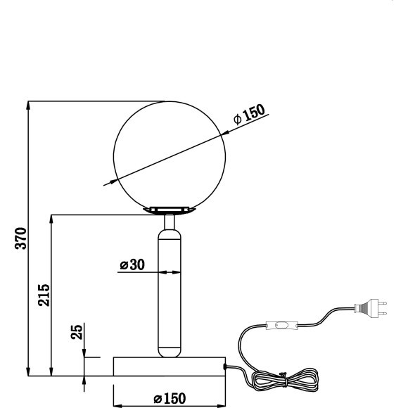 Интерьерная настольная лампа с выключателем Zelda FR5124TL-01BS