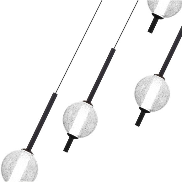 SL6120.403.04 Светильник подвесной ST-Luce Черный/Прозрачное кракелированное стекло LED 4*8,5W 3000K PEEK