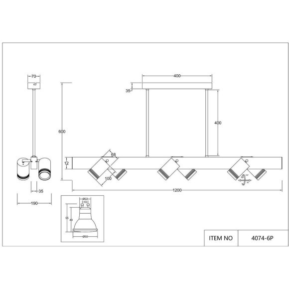 Потолочная люстра Six 4074-6P Потолочная люстра Six 4074-6P