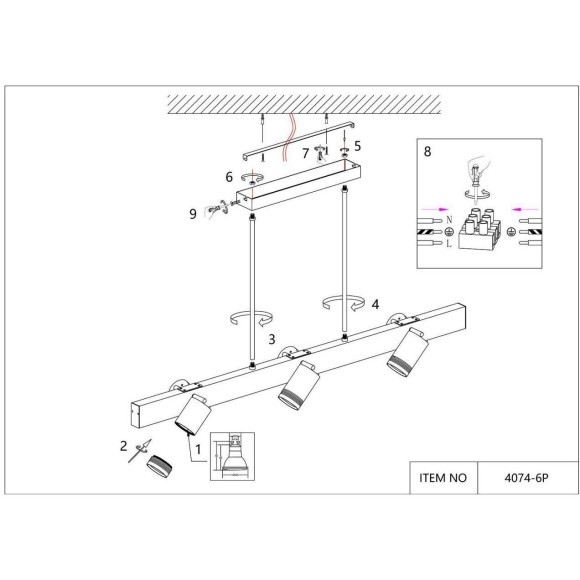 Потолочная люстра Six 4074-6P Потолочная люстра Six 4074-6P