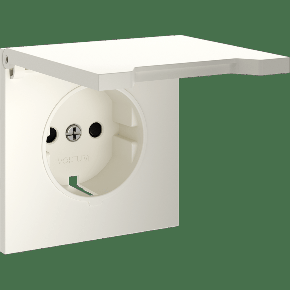 Накладка для розетки с заземлением, защитными шторками и крышкой, S70 (хлопок)