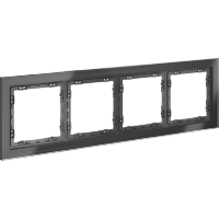 Рамка стеклянная VOLTUM S70 на 4 поста, (графит, стекло)