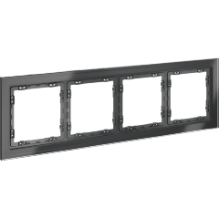 Рамка стеклянная VOLTUM S70 на 4 поста, (графит, стекло)