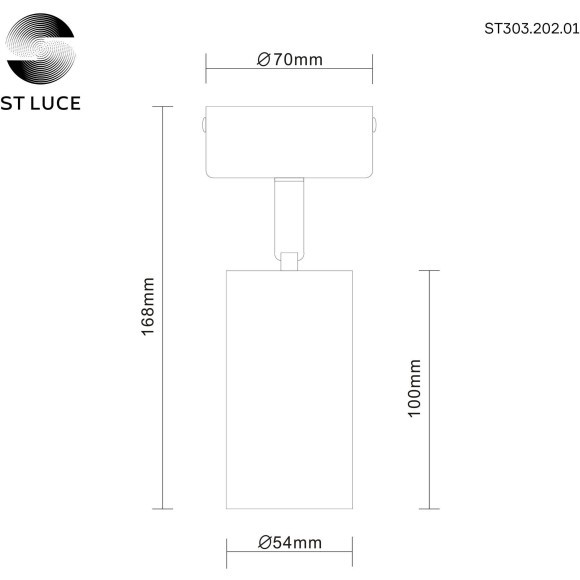 ST303.202.01 Потолочный светильник Золотистый GU10 1*50W  IP20 D70xH168 220V Без ламп Накладные светильники