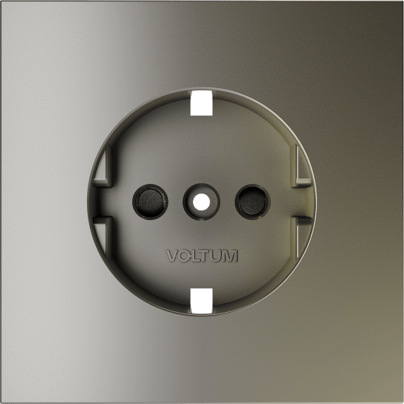 Накладка для розетки с заземлением и защитными шторками, S70 (шелк)