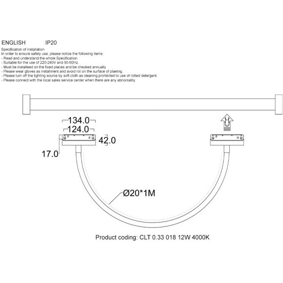 CLT 0.33 018 12W BL 4000K Трековый магнитный светодиодный светильник Crystallux Space 48V CRI90+ 4000К 1200Лм 360° 12W CLT 0.33 018 12W BL 4000K Трековый магнитный светодиодный светильник Crystallux Space 48V CRI90+ 4000К 1200Лм 360° 12W