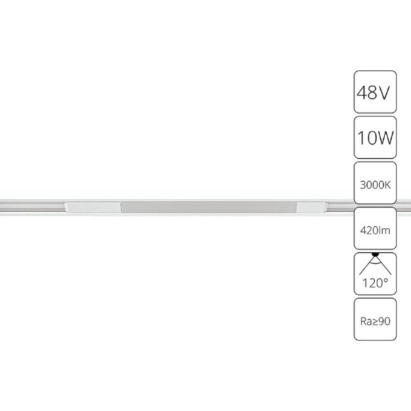 A7283PL-1WH Трековый магнитный светодиодный светильник Arte Lamp Optima CRI90+ 3000К 420Лм 120° 10Вт