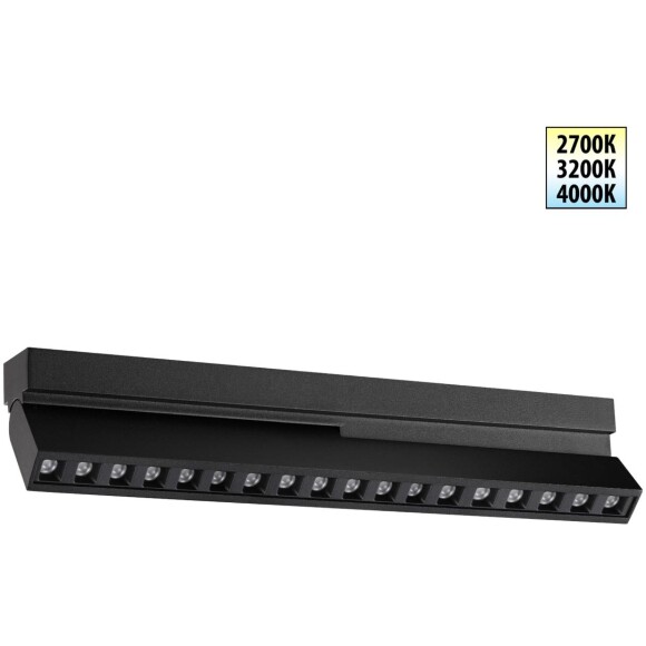 Novotech EOS 359761 Черный накладной поворотный светодиодный светильник книжка шириной 30см, глазковые светодиоды, CCT перекл. цветовой температуры на драйвере, LED 18Вт 872Лм CRI90 26° 2700;3200;4000К IP20 220В, коэф. пультсации < 1%