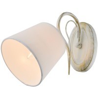 SY0608 Lussole STAMFORD Белое настенное бра, металлическое основание, тканевый плафон, E14, 1×40 Вт, IP20