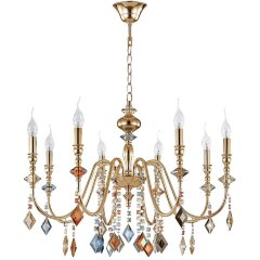 Люстра Crystal Lux MERCEDES SP8 GOLD/COLOR Люстра Crystal Lux MERCEDES SP8 GOLD/COLOR