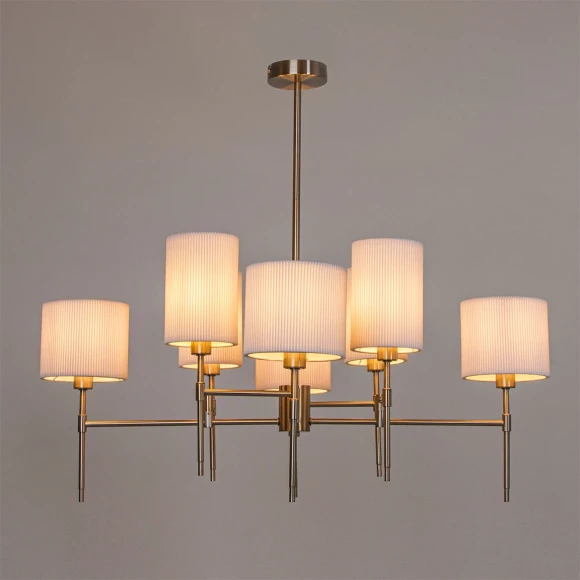 Arte Lamp DEBORA A4108LM-8SS Потолочная люстра на штанге, 8 плафонов, основание никелевый металл, плафоны текстильные белые, лампы E14 8шт до 40Вт IP20 подключение 220В, макс. высота 71см, возможно укоротить на 20см Arte Lamp DEBORA A4108LM-8SS Потолочная люстра на штанге, 8 плафонов, основание никелевый металл, плафоны текстильные белые, лампы E14 8шт до 40Вт IP20 подключение 220В, макс. высота 71см, возможно укоротить на 20см