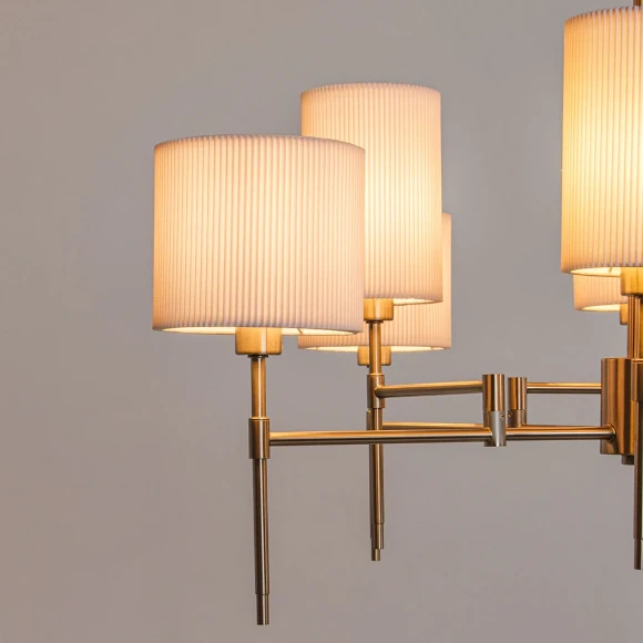 Arte Lamp DEBORA A4108LM-8SS Потолочная люстра на штанге, 8 плафонов, основание никелевый металл, плафоны текстильные белые, лампы E14 8шт до 40Вт IP20 подключение 220В, макс. высота 71см, возможно укоротить на 20см Arte Lamp DEBORA A4108LM-8SS Потолочная люстра на штанге, 8 плафонов, основание никелевый металл, плафоны текстильные белые, лампы E14 8шт до 40Вт IP20 подключение 220В, макс. высота 71см, возможно укоротить на 20см