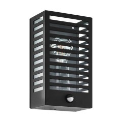 900137 EGLO ALAMONTE 3 Уличный настенный светильник с датчиком движения, 1xE27, 60W, IP44, L170, H295, алюминий, сталь, черный 900137 EGLO ALAMONTE 3 Уличный настенный светильник с датчиком движения, 1xE27, 60W, IP44, L170, H295, алюминий, сталь, черный