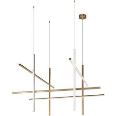 10393/B LOFT IT COORDINATES Подвесной светильник, золотой, белые декоративные элементы, LED 60 Вт, 3000 К, 4200 Лм, 220 В