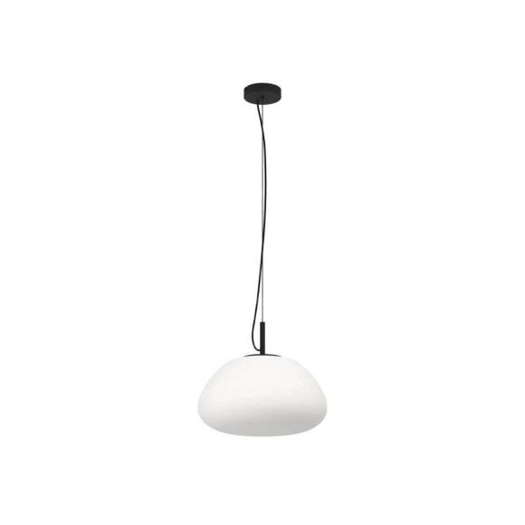 390201 BALMES BALMES Подвесной светильник с 1 лампой E27, стеклянный белый плафон, черная арматура 390201 BALMES BALMES Подвесной светильник с 1 лампой E27, стеклянный белый плафон, черная арматура