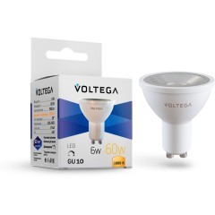 Светодиодная лампа Voltega Simple MR16 6W 3000K 38° GU10 DIM 7251