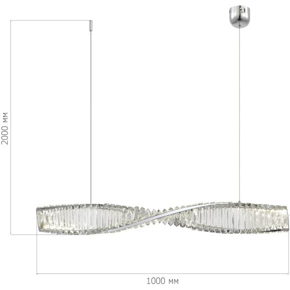 SL6205.113.01 Светильник подвесной ST-Luce Хром/Прозрачный LED 1*21W 4000K ELICA