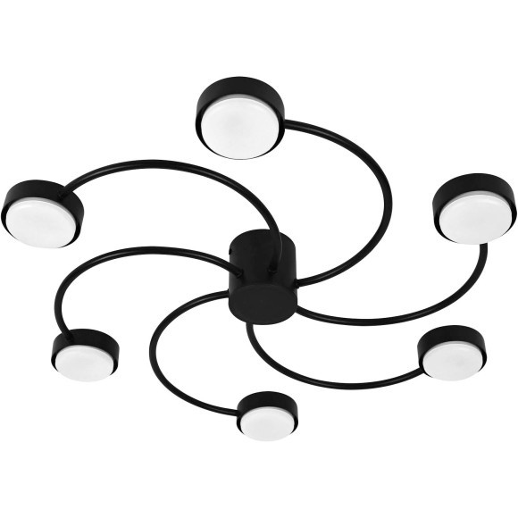 Черная потолочная люстра высотой 9см под 8 ламп GX53 (нет в комплекте) Fico Lightstar 740067