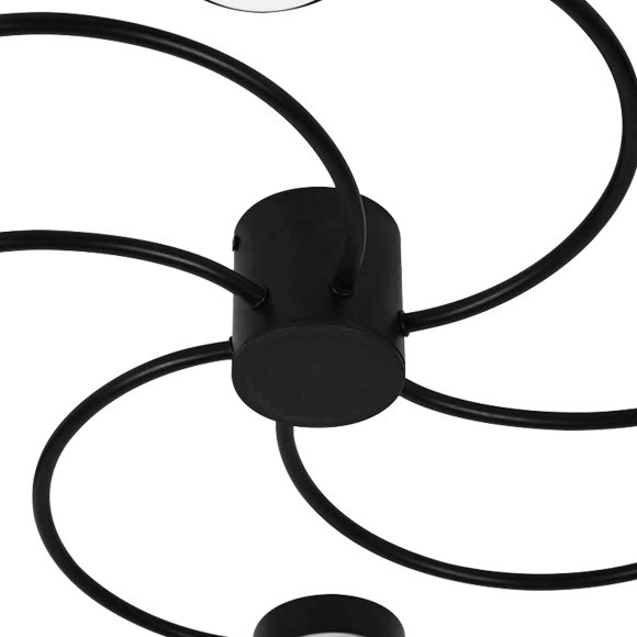 Черная потолочная люстра высотой 9см под 8 ламп GX53 (нет в комплекте) Fico Lightstar 740067