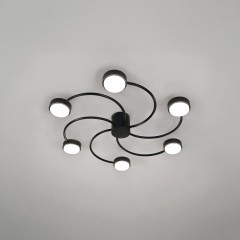 Черная потолочная люстра высотой 9см под 8 ламп GX53 (нет в комплекте) Fico Lightstar 740067 Черная потолочная люстра высотой 9см под 8 ламп GX53 (нет в комплекте) Fico Lightstar 740067