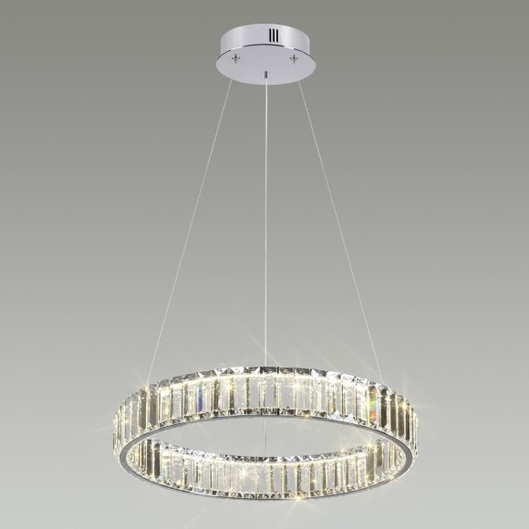 Люстра подвесная кольцевая хрустальная Odeon Light LED 30W 4000K 3570Лм VEKIA 4930/30L