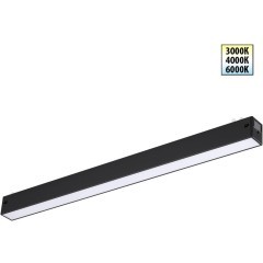 359938 Черный трековый линейный светильник 44см с перекл. цв. темп. 3000;4000;6000К (токопроводящий) 220В 24Вт 120° 1440Лм CRI90 Novotech VECTOR 359938 Черный трековый линейный светильник 44см с перекл. цв. темп. 3000;4000;6000К (токопроводящий) 220В 24Вт 120° 1440Лм CRI90 Novotech VECTOR