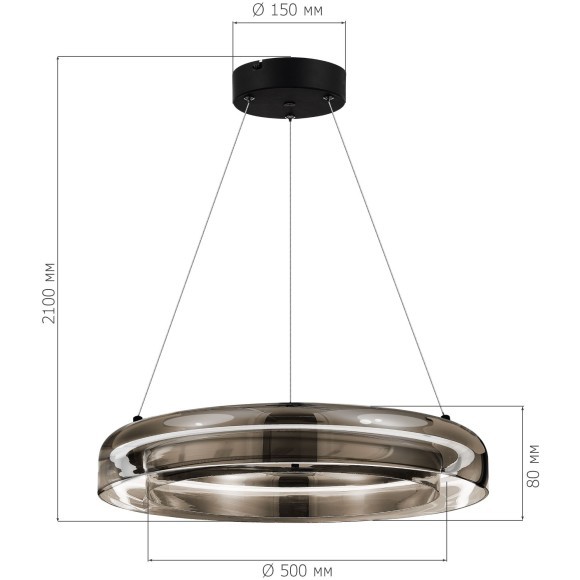 SL6019.333.01 Светильник подвесной ST-Luce Черный/Дымчатый, Белый LED 1*36W 3000K FORAY
