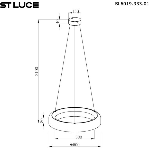 SL6019.333.01 Светильник подвесной ST-Luce Черный/Дымчатый, Белый LED 1*36W 3000K FORAY