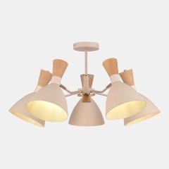 SLE1256-502-05 Светильник потолочный Бежевый/Бежевый, Светлое дерево, Золотистый E14 5*40W VISTA SLE1256-502-05 Светильник потолочный Бежевый/Бежевый, Светлое дерево, Золотистый E14 5*40W VISTA