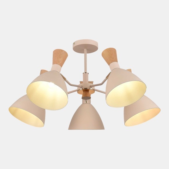 SLE1256-502-05 Светильник потолочный Бежевый/Бежевый, Светлое дерево, Золотистый E14 5*40W VISTA