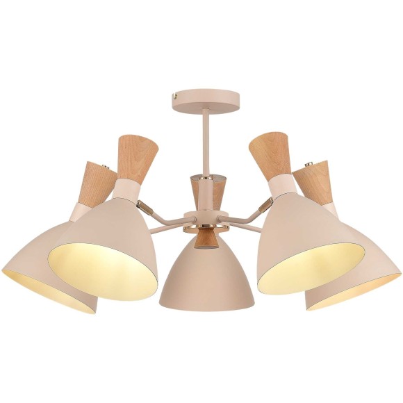SLE1256-502-05 Светильник потолочный Бежевый/Бежевый, Светлое дерево, Золотистый E14 5*40W VISTA