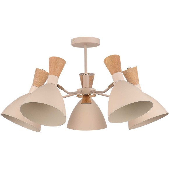 SLE1256-502-05 Светильник потолочный Бежевый/Бежевый, Светлое дерево, Золотистый E14 5*40W VISTA