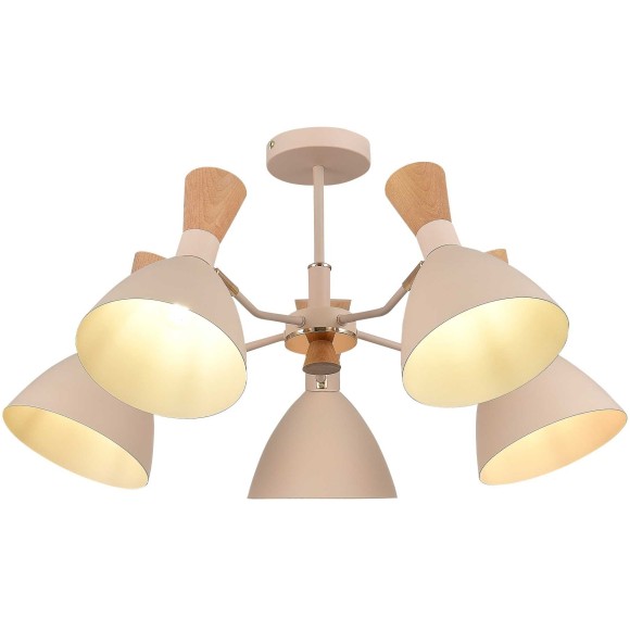 SLE1256-502-05 Светильник потолочный Бежевый/Бежевый, Светлое дерево, Золотистый E14 5*40W VISTA