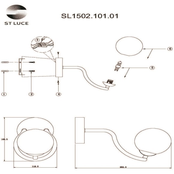 SL1502.101.01 Светильник настенный ST-Luce Хром/Дымчатый G9 1*5W LEGATEZZA SL1502.101.01 Светильник настенный ST-Luce Хром/Дымчатый G9 1*5W LEGATEZZA