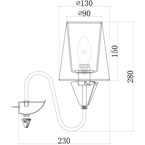 Бра Maytoni MOD078WL-01CH Florero под лампу 1xE14 40W Бра Maytoni MOD078WL-01CH Florero под лампу 1xE14 40W