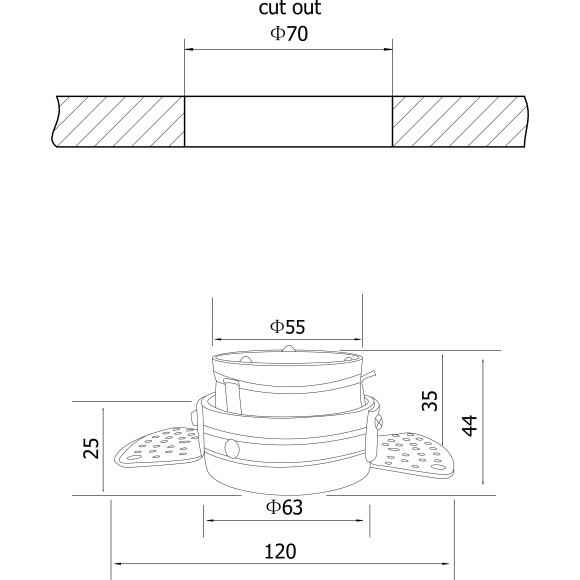 Светильник встраиваемый в стену Maytoni DL048-01W Reif под лампу 1xGU10 50W