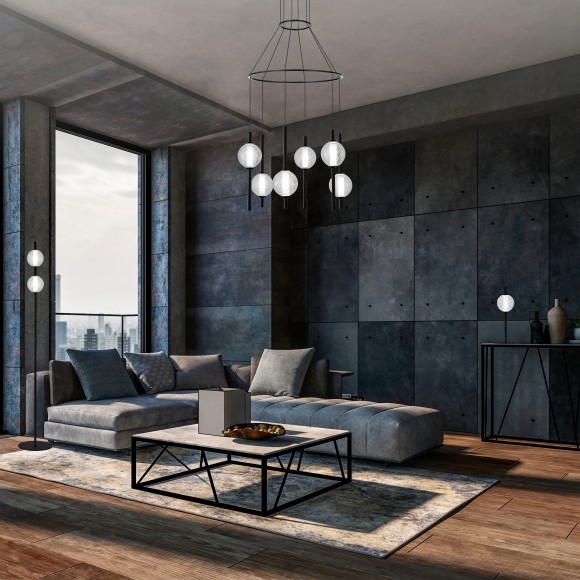 SL6120.404.01 Прикроватная лампа ST-Luce Черный/Прозрачное кракелированное стекло LED 1*8,5W 3000K PEEK