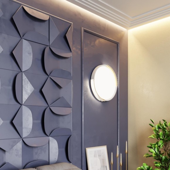 7612/ELN PALE SN 184 Светильник пластик/белый/золотистый LED 76Вт 3000/4000/6000K D490 IP43 CCT VELIO