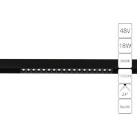 A4675PL-1BK Трековый магнитный светодиодный светильник Arte Lamp Linea 2.0 CRI90+ 3000К 1700Лм 24° 18Вт