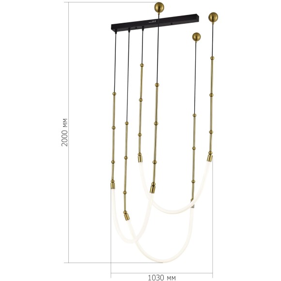 SL6132.303.45 Светильник подвесной ST-Luce Латунь/Белый LED 3*15W 3000K STRAP