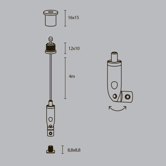 Комплект подвесов для радиусного профиля 4м. ALM-3535R-P-4M Комплект подвесов для радиусного профиля 4м. ALM-3535R-P-4M